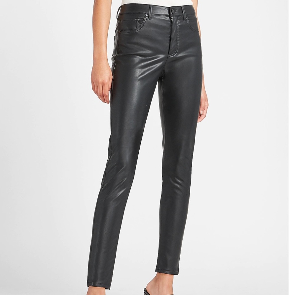 Express High Waisted Vegan Leather Skinny Pants